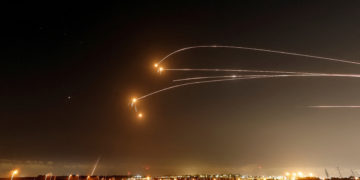 Israel's Iron Dome anti-missile system intercepts rockets launched from the Gaza Strip, as seen from Sderot, Israel May 13, 2023 REUTERS/Ammar Awad     TPX IMAGES OF THE DAY