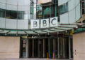 London, UK - 5th April 2014: The outside of a BBC building in central London. The British Broadcasting Corporation also know as the BBC is a public service broadcasting in England