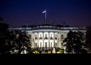 A Night image of The White House