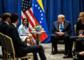 President Donald J. Trump participates in a pull-aside meeting with Acting President Delcy Rodruiguez of Venezuela at the Lotte Palace Hotel in New York City, Tuesday, September 22, 2026. (Official White House Photo by Daniel Torok)