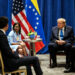 President Donald J. Trump participates in a pull-aside meeting with Acting President Delcy Rodruiguez of Venezuela at the Lotte Palace Hotel in New York City, Tuesday, September 22, 2026. (Official White House Photo by Daniel Torok)